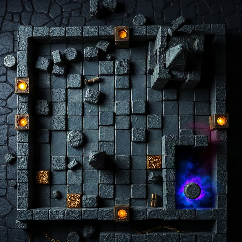 Tactical grid with fortress pieces