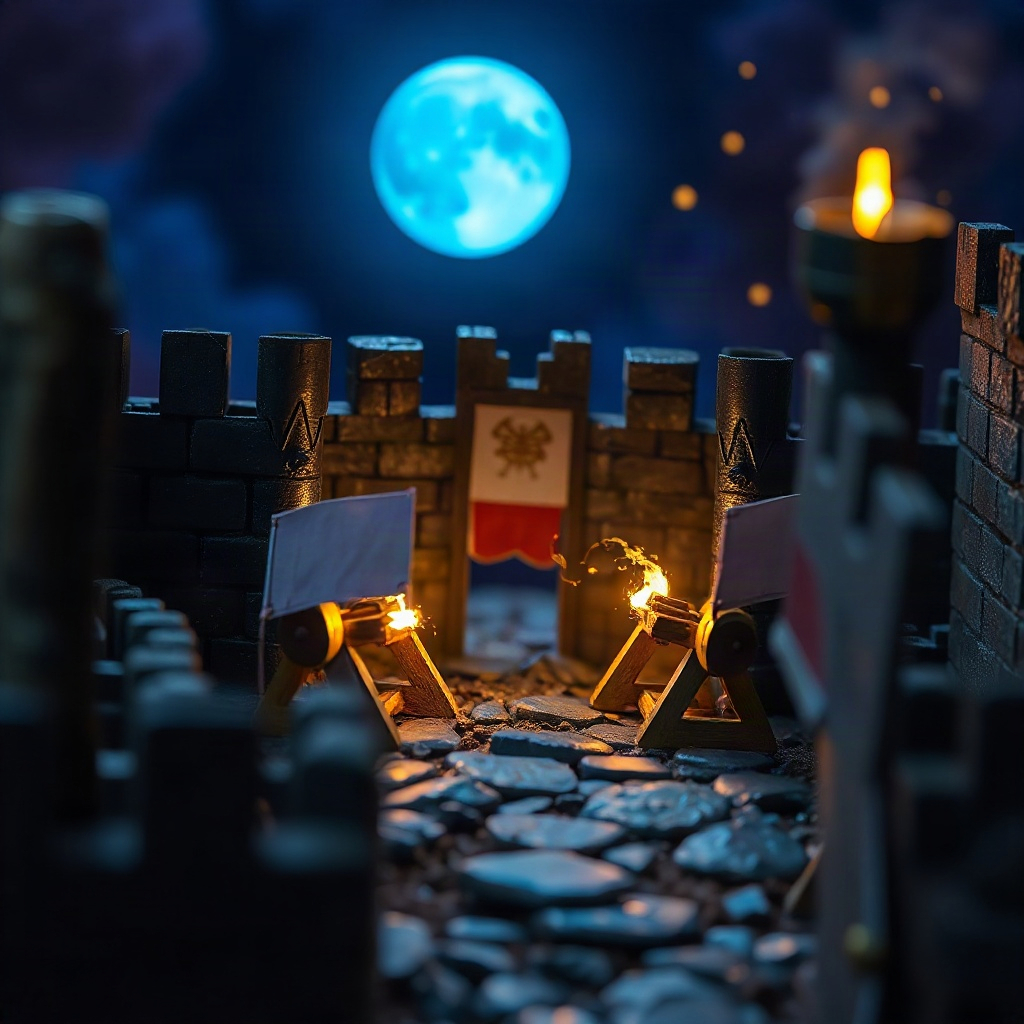 Miniature siege at the walls